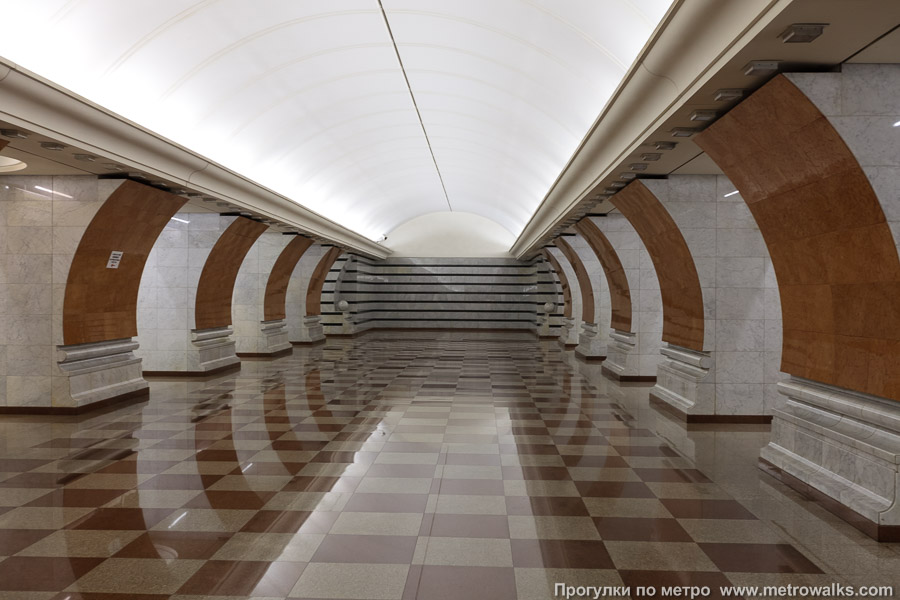 Станция Парк Победы (Солнцевская линия, Москва). Глухой торец крупным планом.